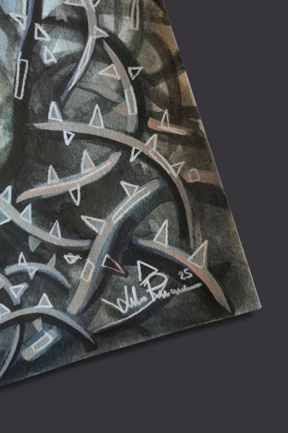 "False Knees" Dipinto originale su carta 31x41cm