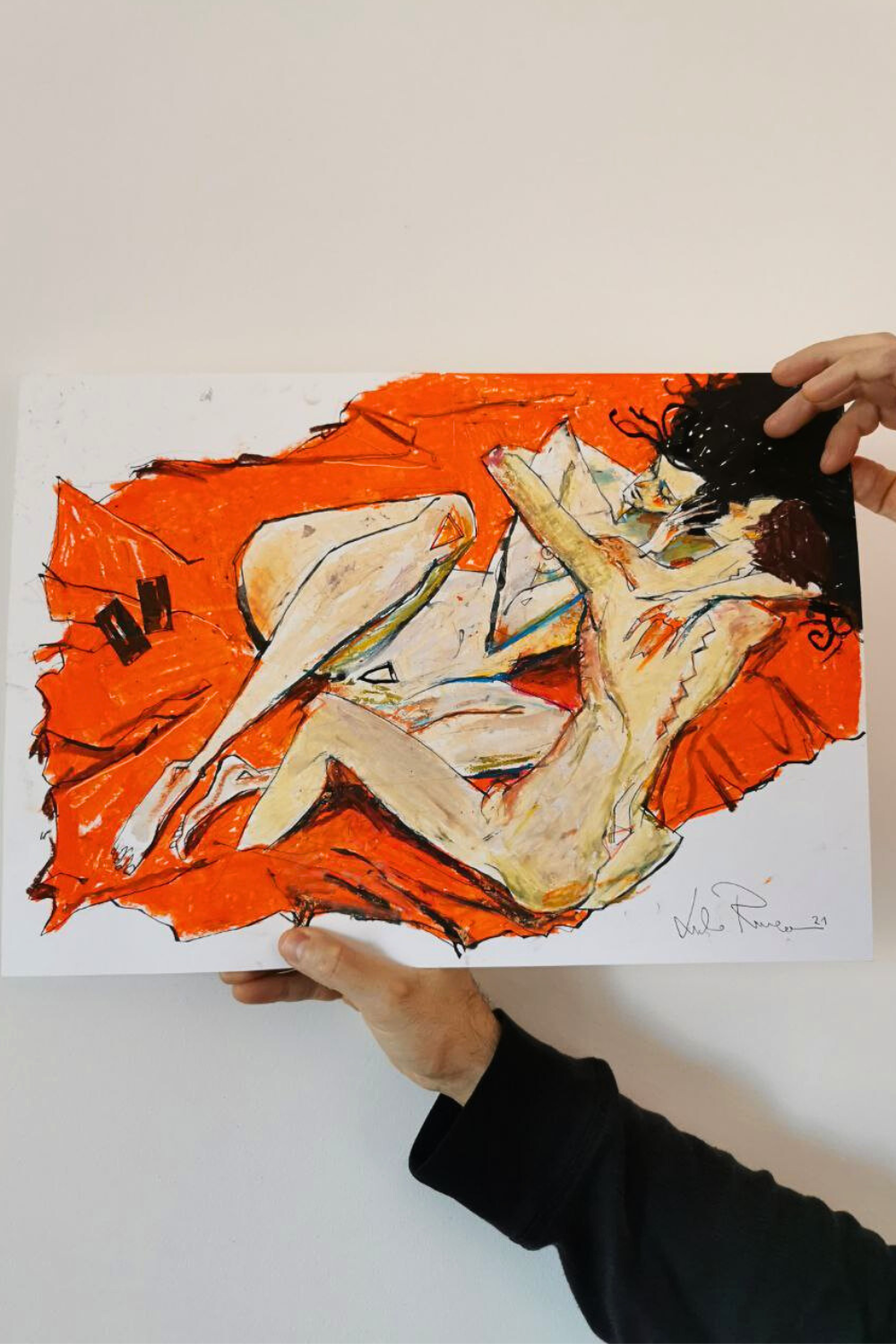 "L'abbraccio" (After Schiele) - Dipinto originale A3