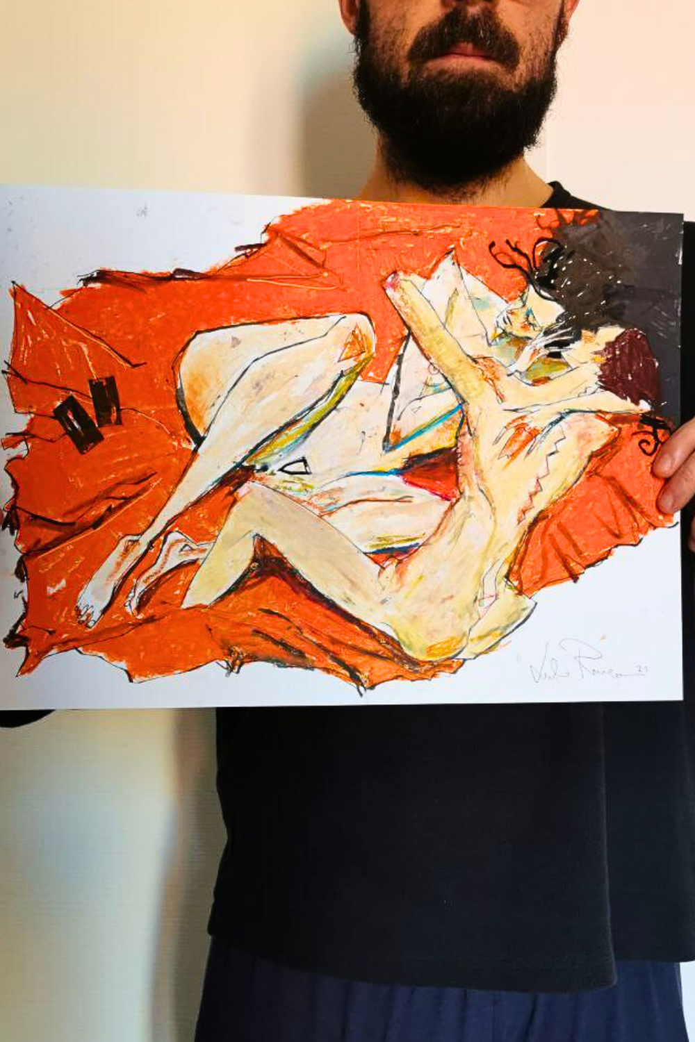 "L'abbraccio" (After Schiele) - Dipinto originale A3