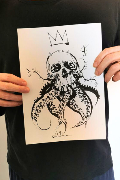 "Kraken Skull"  - Disegno originale A4