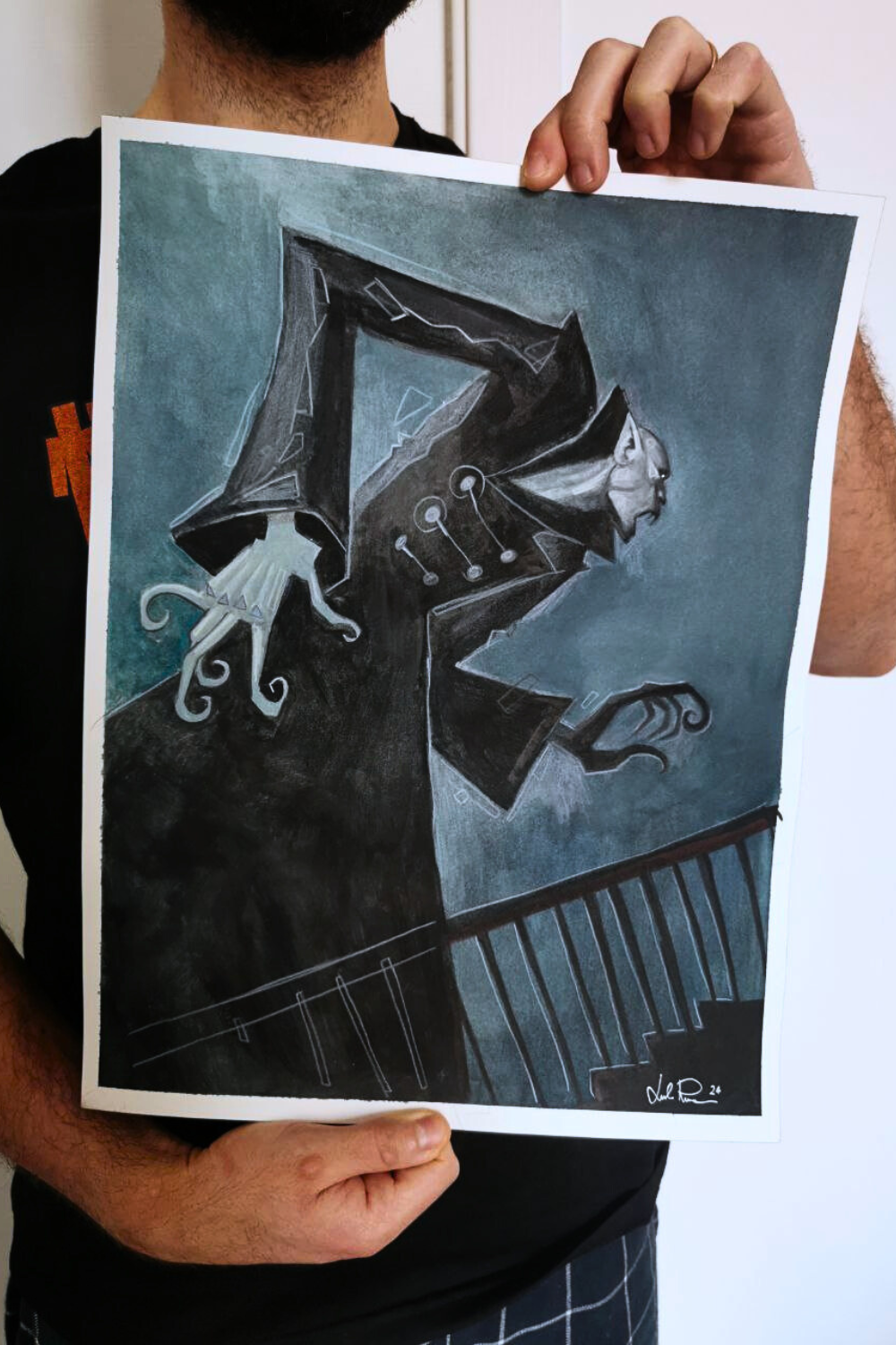 "Nosferatu in blu" - Dipinto originale 31 x 41 cm