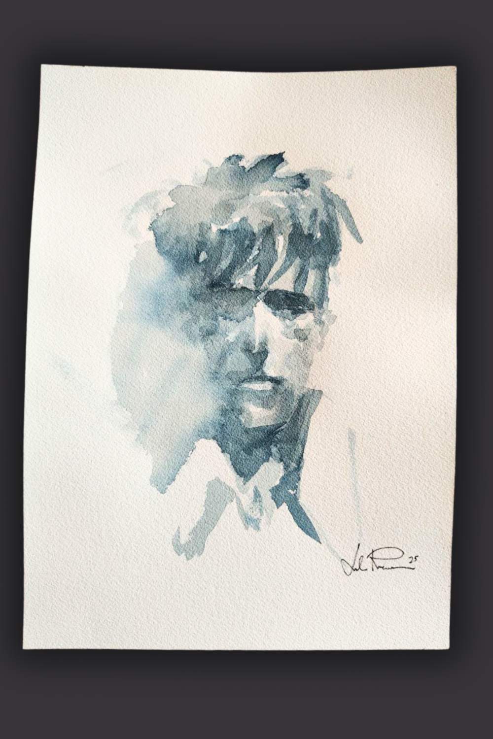"Dylan in blu" Dipinto originale su carta 26x36cm