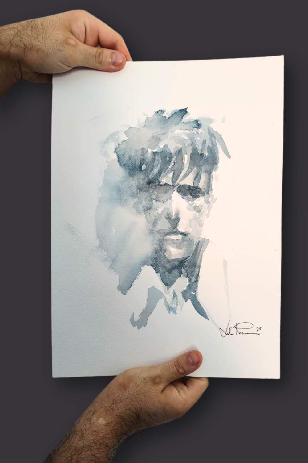 "Dylan in blu" Dipinto originale su carta 26x36cm