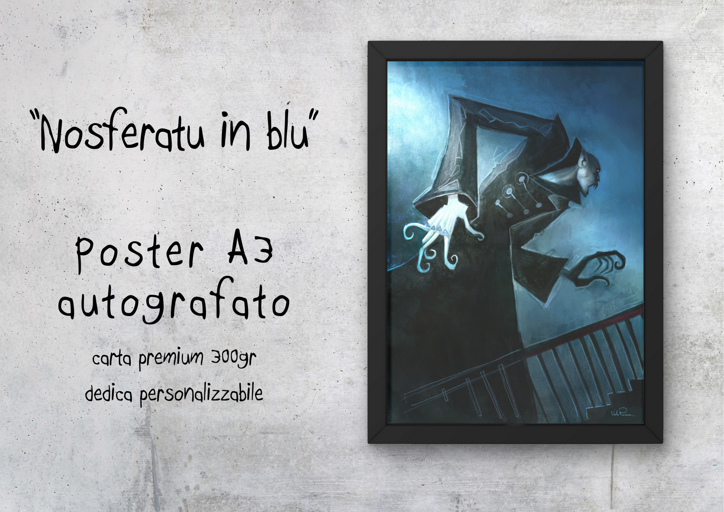 "Nosferatu in blu" - Poster autografato A3