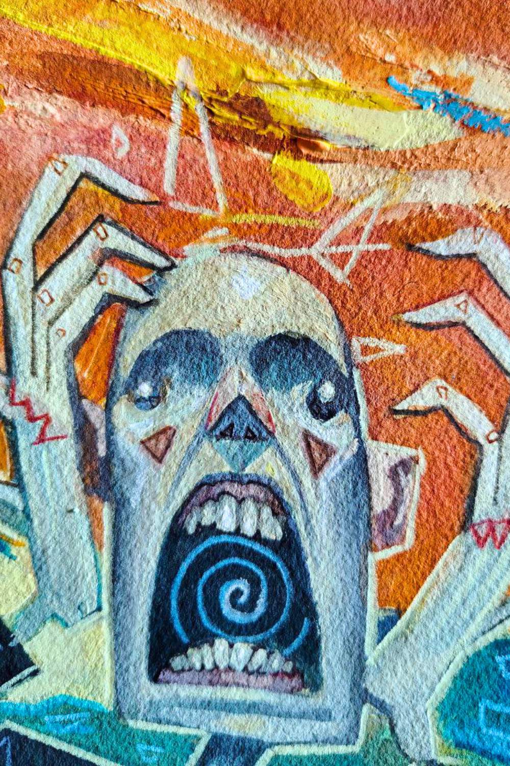 "L'urlo - After Munch" Dipinto originale su carta 31x41cm