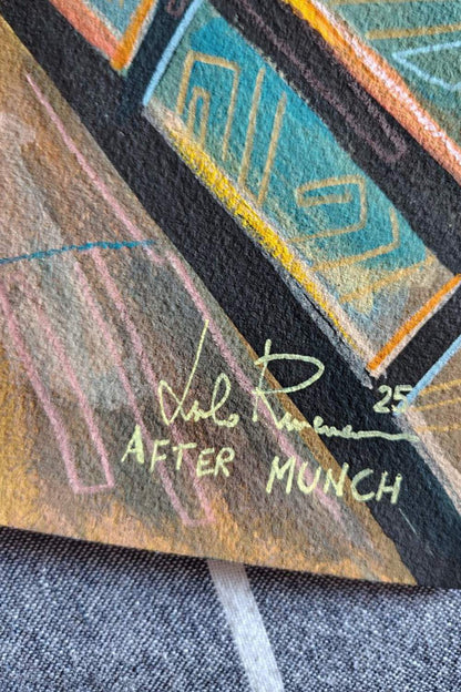 "L'urlo - After Munch" Dipinto originale su carta 31x41cm