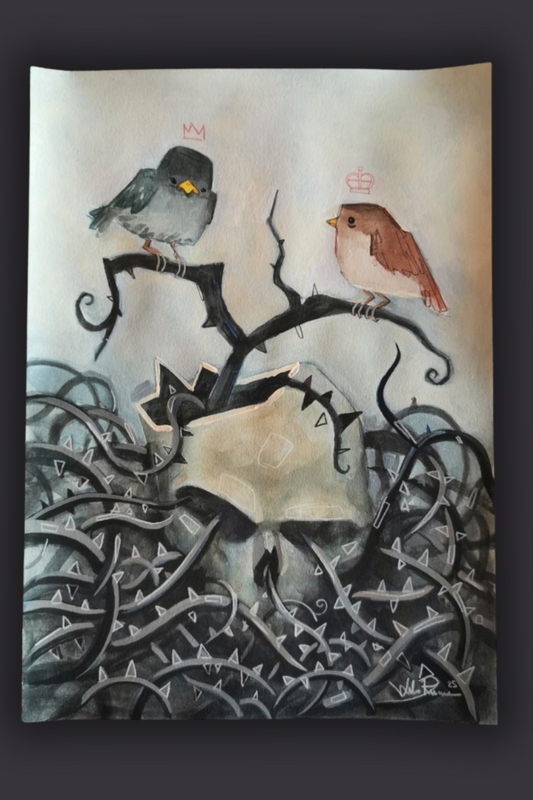 "False Knees" Dipinto originale su carta 31x41cm