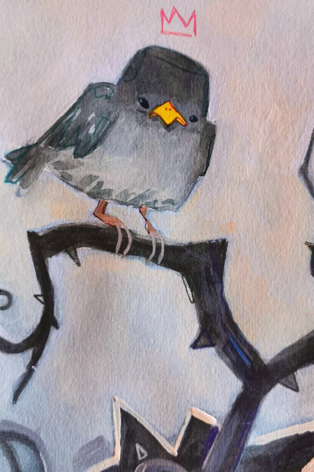 "False Knees" Dipinto originale su carta 31x41cm