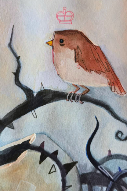 "False Knees" Dipinto originale su carta 31x41cm