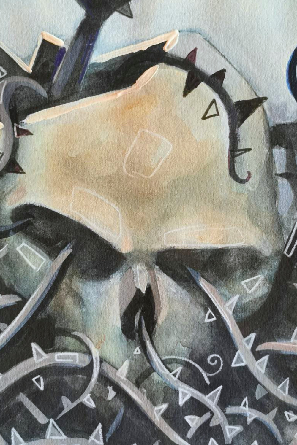 "False Knees" Dipinto originale su carta 31x41cm