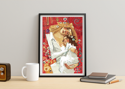 "Mother & Child" (After Klimt) - Poster autografato A3